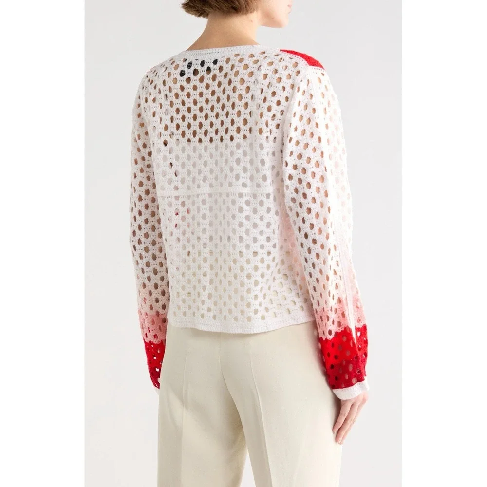 LIV LOS ANGELES Boho Heart Crochet Sweater‎ Cardigan